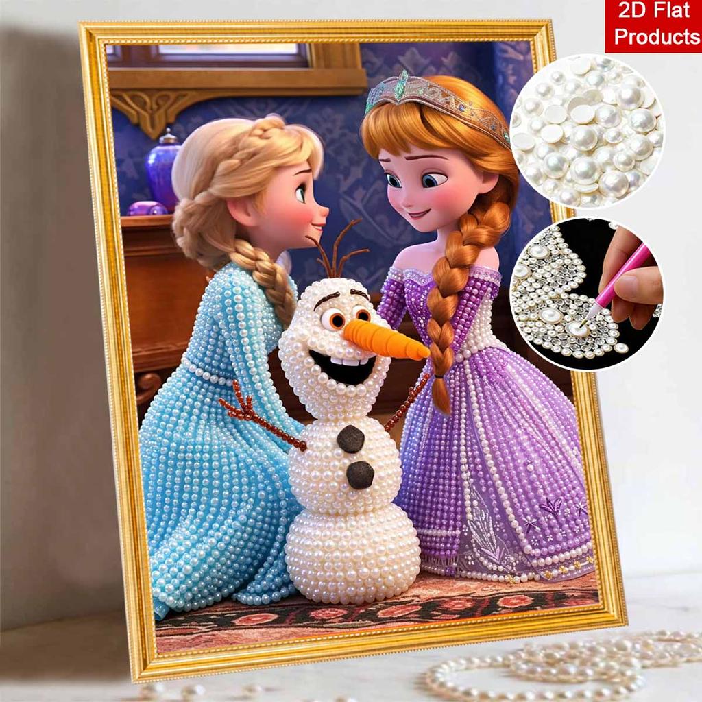 Disney Жемчужная живопись Эльза Анна Милый Олаф Сделай сам Жемчужное искусство Набор для жемчужной живописи Жемчужное искусство Живопись на стену для украшения дома и офиса Ручная работа Подарки