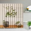 Серия Растения Занавеска для душа Ванная комната Водонепроницаемая Полиэстеровая ткань Занавеска Тканевая Одуванчик Цветочный принт Декор для ванны С крючками