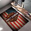 Area Rug, Harley Davidson Motorcycles American Flag Stars Stripes Logo Biker Art Print, Man Cave Decor, Non-Slip Mat