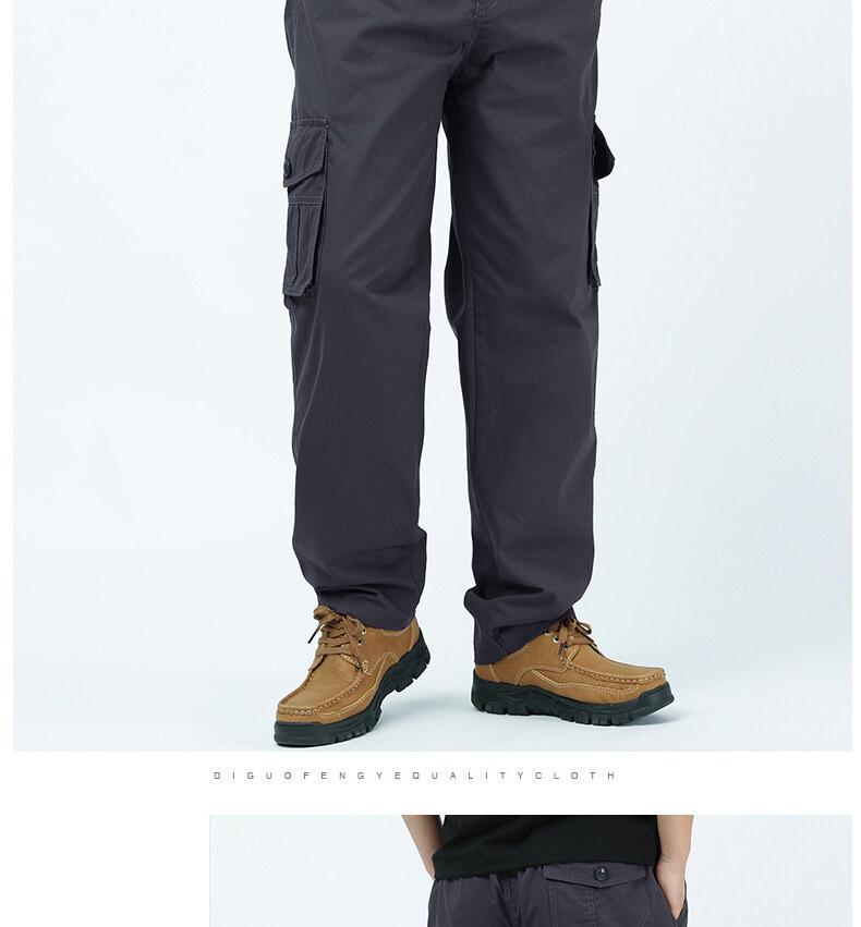 Весенне-осенние брюки карго свободного кроя для мужчин среднего возраста