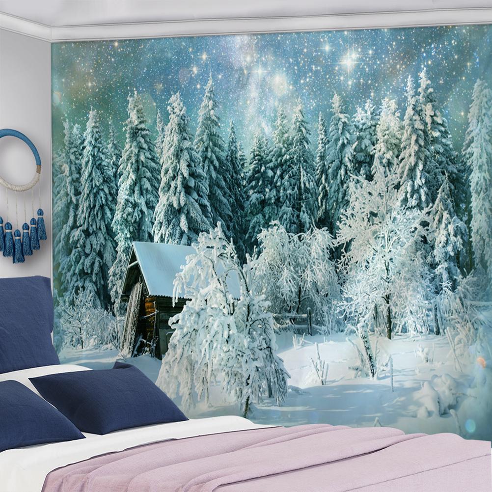 Украшение дома Рождественская серия Happy Christmas Печать Poly Poly Petrapeteta Настенный пейзажный фон Ткань Tapiz