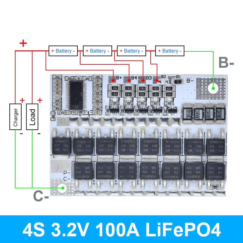 BMS 3s/4s/5s 12В 16.8В 21В 100А Плата защиты литий-ионной/LMO/тернарной литиевой батареи Модуль балансировки литий-полимерной батареи