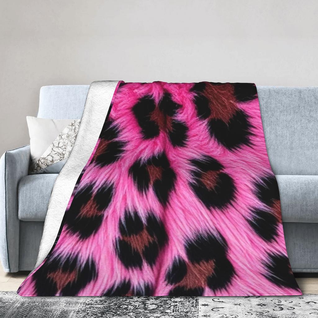 Leopard Texture Flannel Blanket Spring Warm Soft Throw Blanket for Children Couch Chair Aesthetic Bedspread Sofa Bed Cover