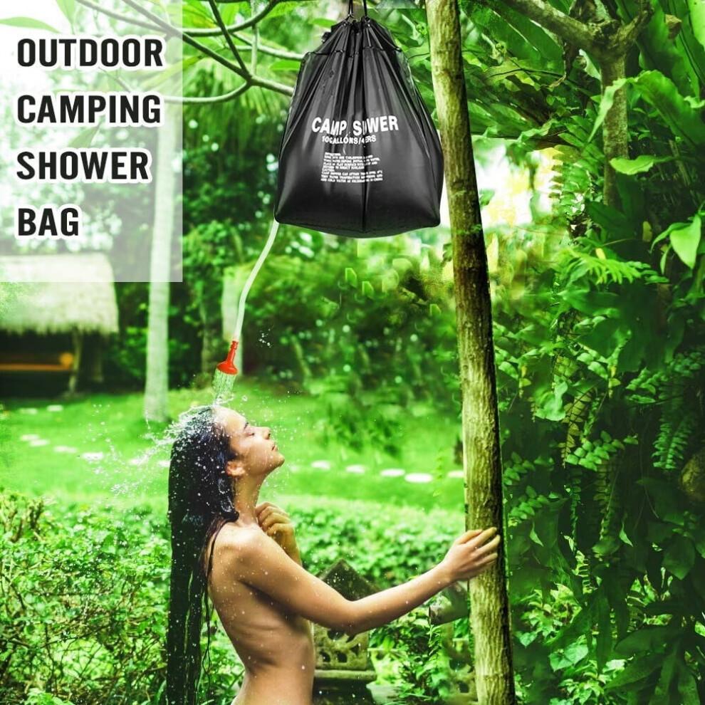 10G/40L Solar Shower Bag with Hose & Switchable Head – Compatible with Camping, Beach, Travel, Hiking
