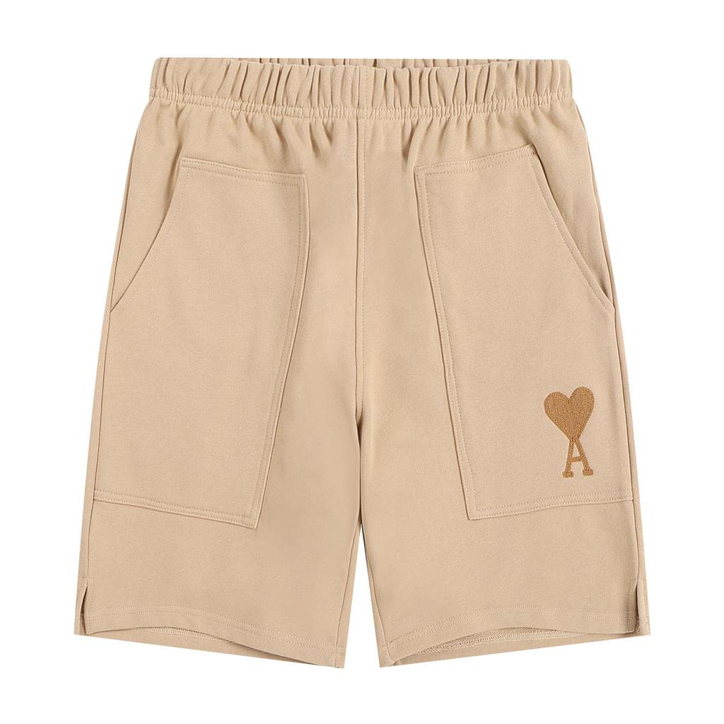 Мужские повседневные шорты AMI с большим карманом, свободные шорты из чистого хлопка, спортивные шорты для бега на открытом воздухе