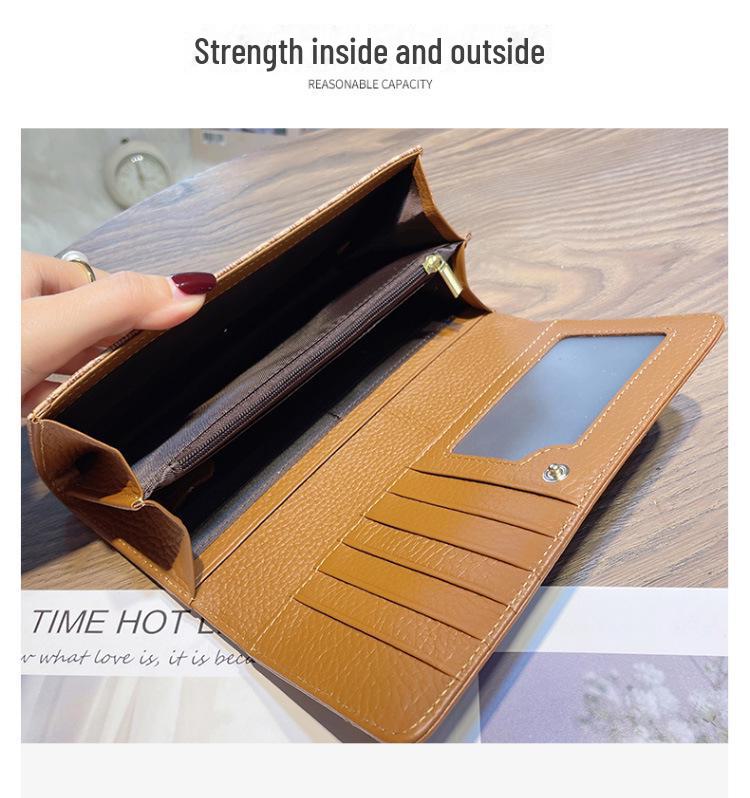 Женский кошелек из мягкой коровьей кожи большой емкости, держатель для нескольких карт, подходит для мобильного телефона, универсальный дизайн 2024 г.