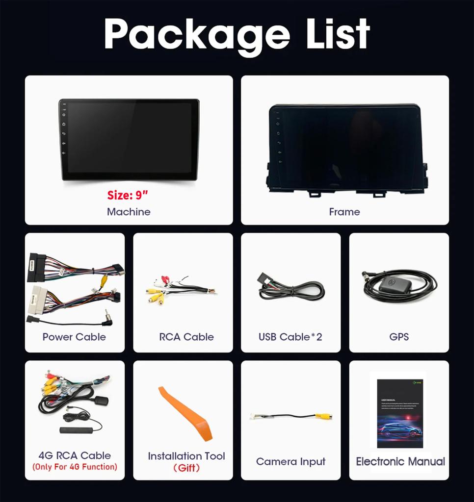 Для Kia Morning 3 Picanto 2017-2020 Android 13 Car 4G WIFI GPS навигация Радио Мультимедиа 4G 2 Din беспроводной Carplay экран