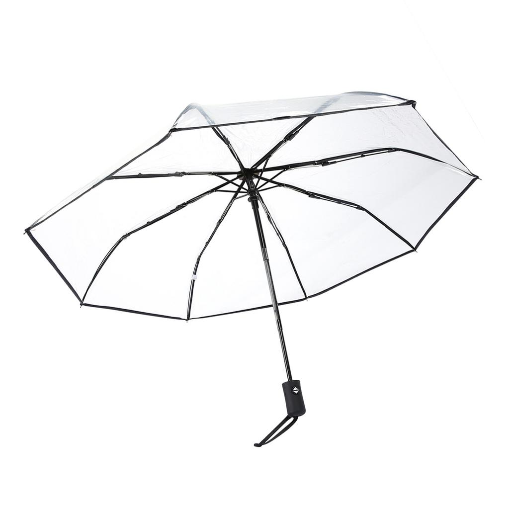 Transparent Rain Umbrellas Folding Portable Tri Fold Ladies Fashion Umbrella
