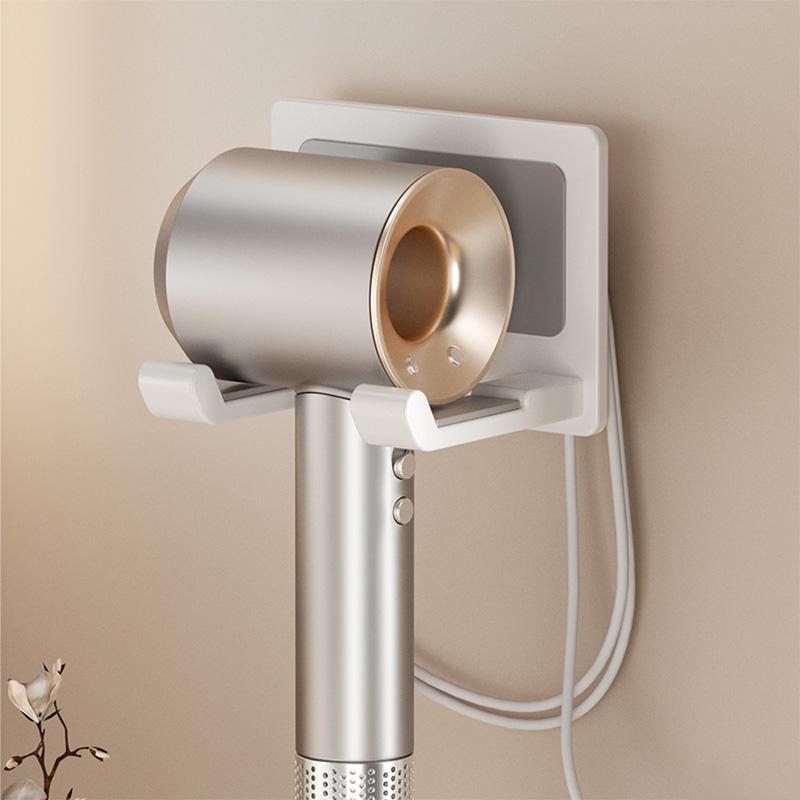 Алюминиевый держатель для фена, настенный, самоклеящийся, без сверления, стойка для фена Dyson, органайзер для ванной комнаты без перфоратора