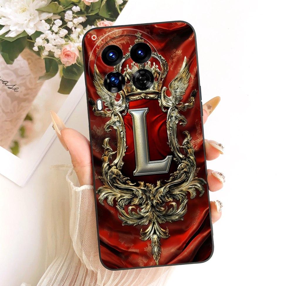 Чехол для телефона Tecno Camon 30 Premier CL9 Чехол для Techno Camon 30 Premier Роскошный Силиконовый Чехол с 2D Рисунком Буквы от A до Z