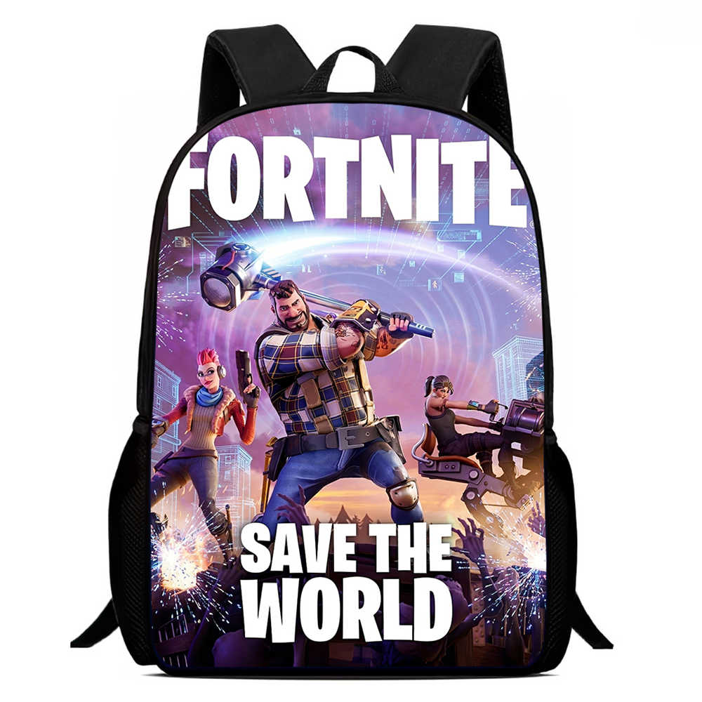 Children's Student Fort-nite Cartoon Boy and Girl Large Capacity Backpack