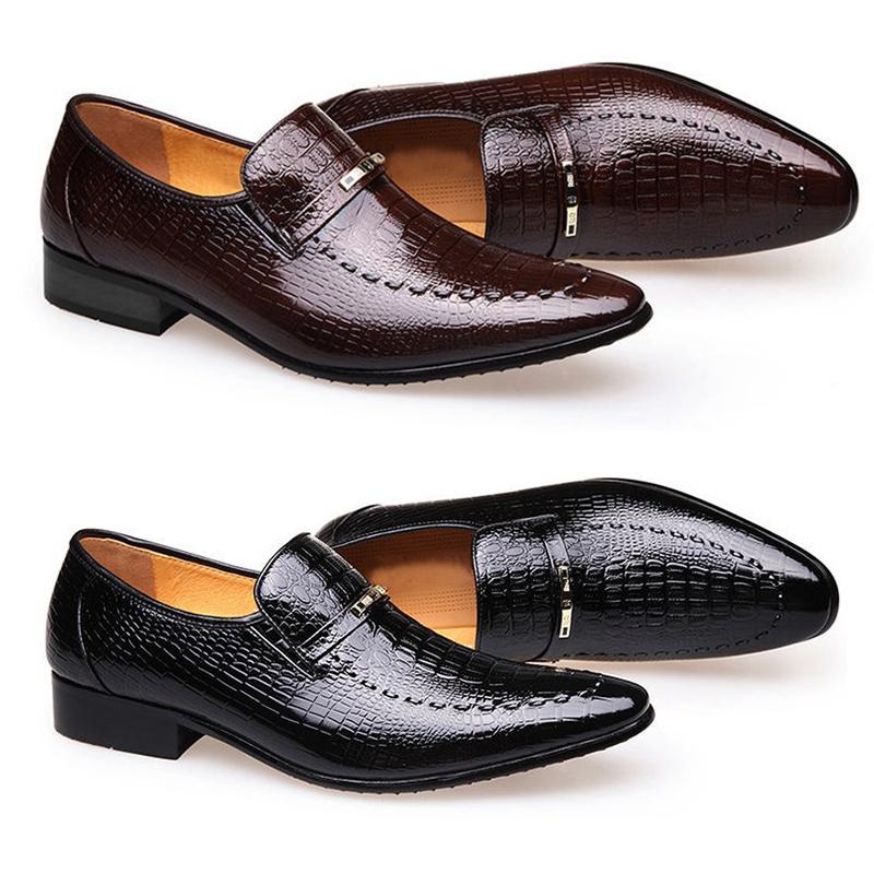 Mens Casual Leather Shoes Business Dress Shoes British Style Oxfords Shoes Wedding Shoes Big Size 38-48 Chaussure Homme Cuir