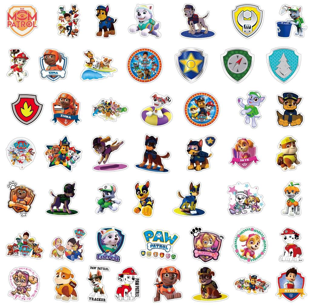 Paw Patrol Stickers Set of 50 PVC Waterproof Stickers PAW PATROL Character Anime Game Movie Dog Dog Animal Pet Suitcase MacBook [Item]