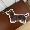 1pc Modern Embroidered Dachshund Hand Towel Super Absorbent Coral Fleece Bath Towel with Cute Cartoon Dog Face Green Hat Design