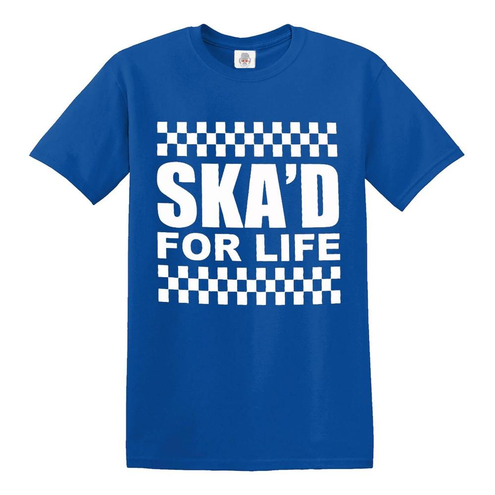 Skad for life tshirt ska 2 tone music retro reggae rudeboy skinhead top tee