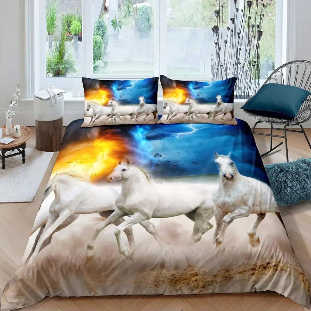 Ice And Fire Collision Theme Duvet Set Bedding Three-Piece Set