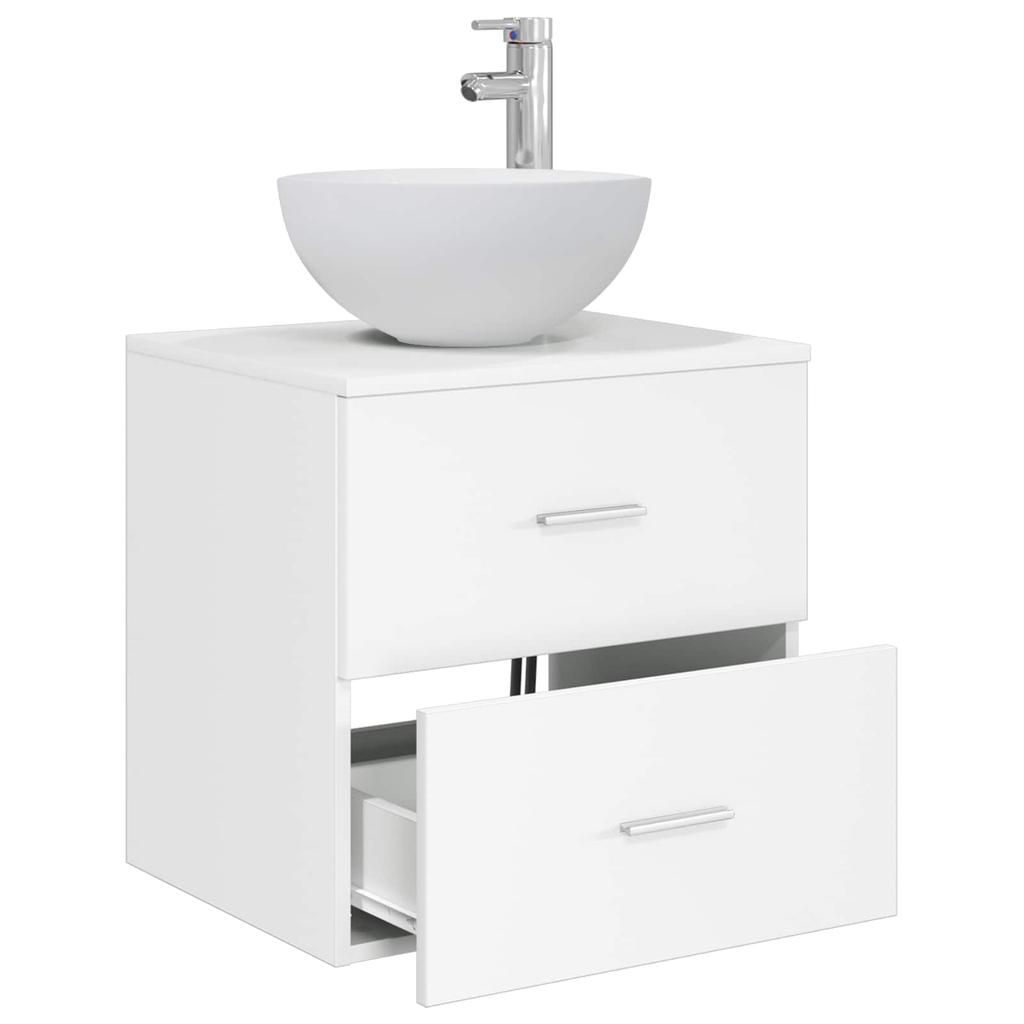 Wall Mounted Washbasin Cabinet White 49.5 x 35 x 63 cm
