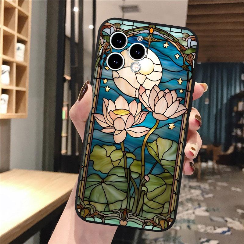Чехол для телефона с цветком лотоса для iphone 17 Pro Max 17 Pro Air 16 15 14 13 Pro Max 15 16 Pro 15Plus