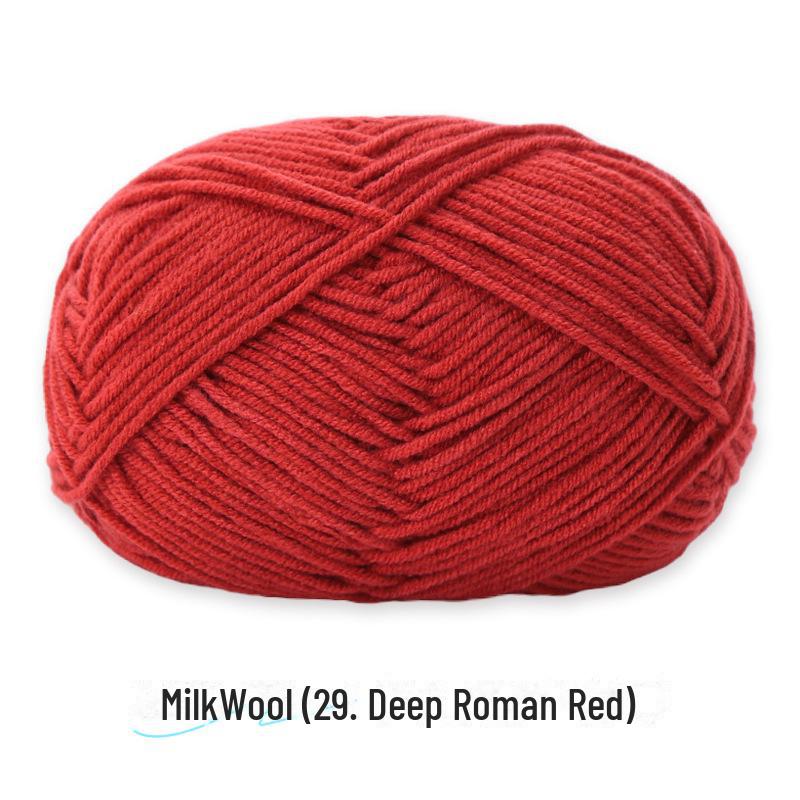 4-Strand Combed Milk Cotton Yarn Ball for DIY Crochet: Doll Making & Baby Sweater/Scarf Kit