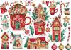 Awesocrafts Cross Stitch Embroidery Kit Christmas Celebration Printed Design DIY Beginner Home Decor - - (Christmas)