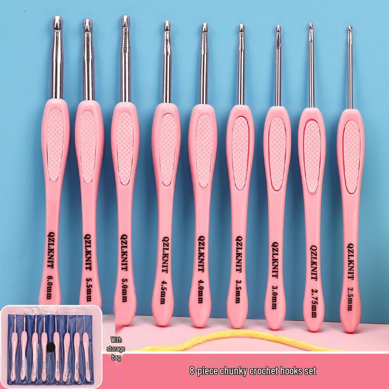 Набор нескользящих крючков для вязания из нержавеющей стали для вязания своими руками и для начинающих