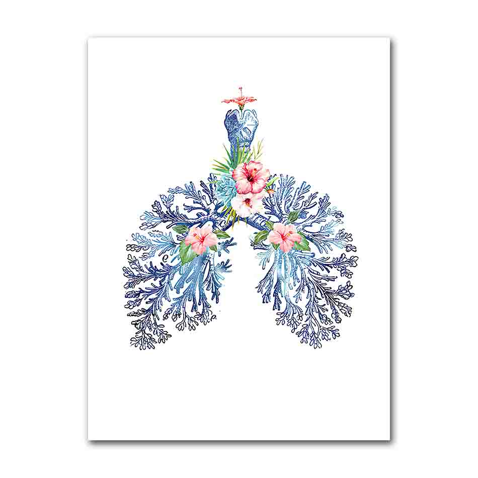 Flower Breast Uterus Kidney Liver Anatomy Wall Art Canvas Painting Nordic Posters And Prints Wall Pictures For Doctors Office