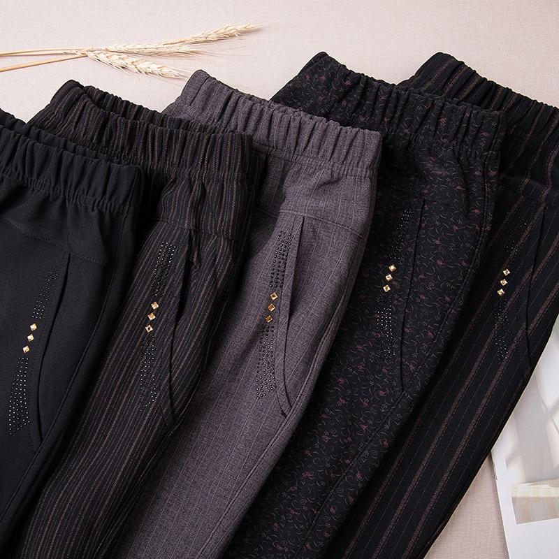 XL-8XL повседневные брюки оверсайз, женские длинные свободные брюки с высокой талией, женские новые весенне-осенние брюки, женские эластичные брюки