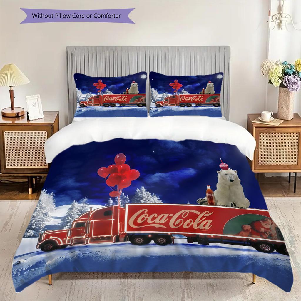 Cocacola Refreshment Sip Threepiece Set 1 Duvet Cover 2 Pillowcase Without Core Duvet Cover And Pillowcase Soft And Comfortable