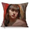 Beautiful Woman Self Portrait Art Sofa Throw Pillow Case Sexy Oil Painting Chair Decoration Square Cushion Cover Cojines