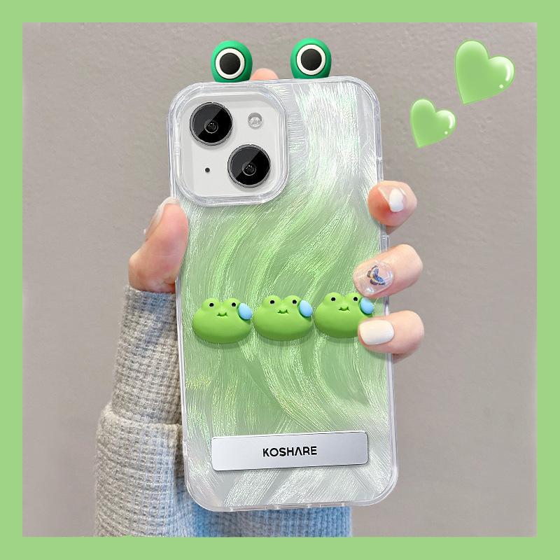 Подходит для Apple 15pm Чехол для мобильного телефона Летний iPhone 14 Sweat Frog Doll Невидимый кронштейн 13 Перо пряжа IMD