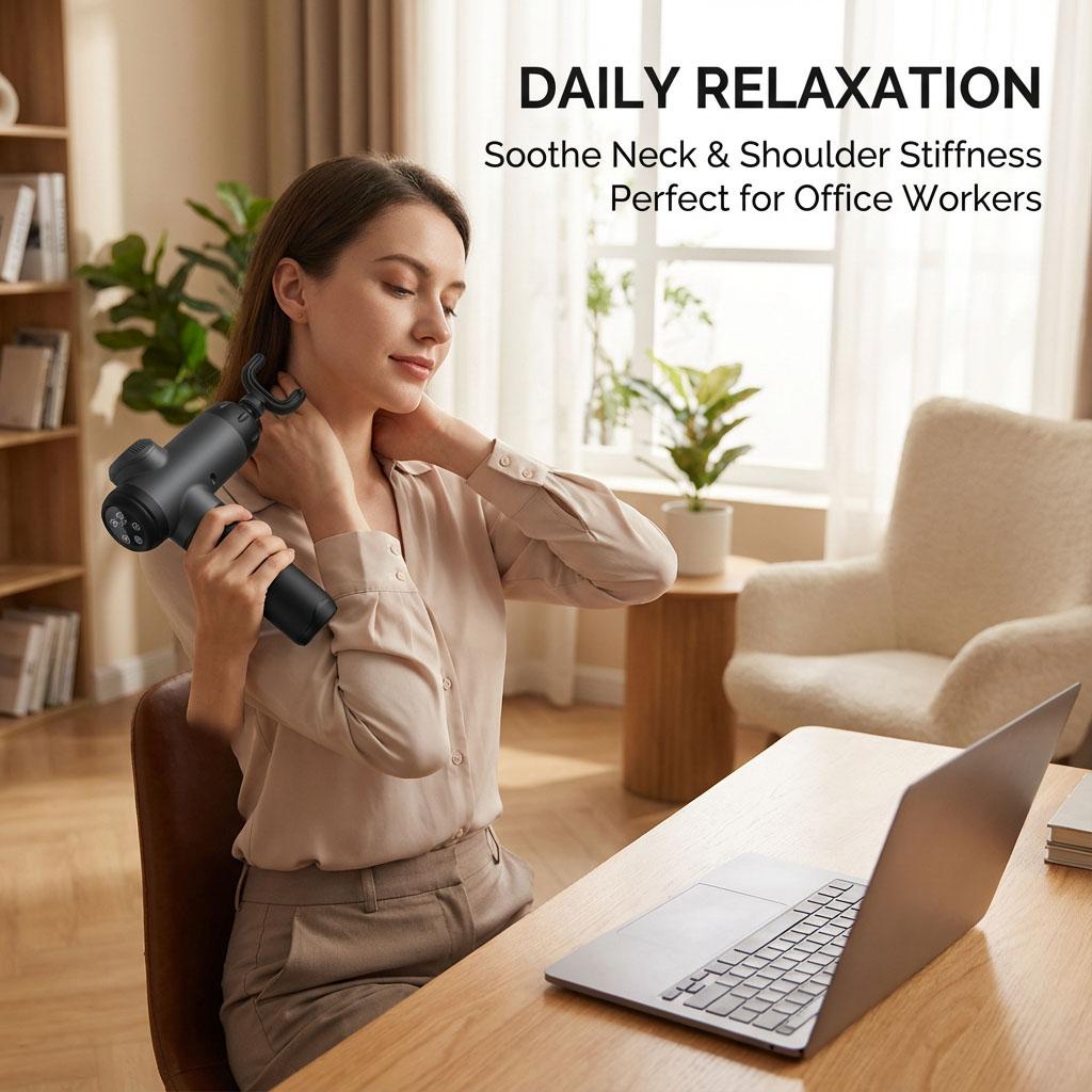 Перкуссионный массажный пистолет для глубоких тканей для спортсменов. 99 скоростей ЖК-дисплей. Массажер для тела с 8 насадками, для облегчения боли во всем теле, тихий.