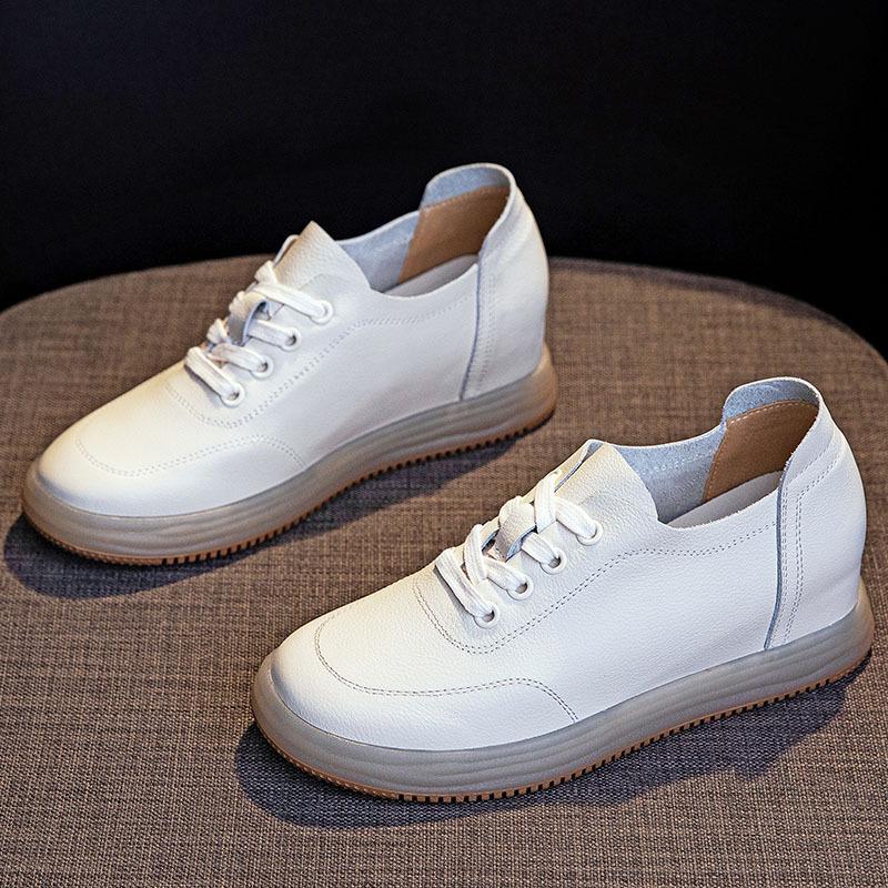 Женские белые туфли-лодочки из коровьей кожи весна-лето 2024 г.: Увеличивающие рост, Мягкая подошва, Облегающий крой, Универсальные