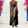 Women Plus Size Scoop Neck Strappy Sleeveless A Line Gradient Printed Long Maxi Dress