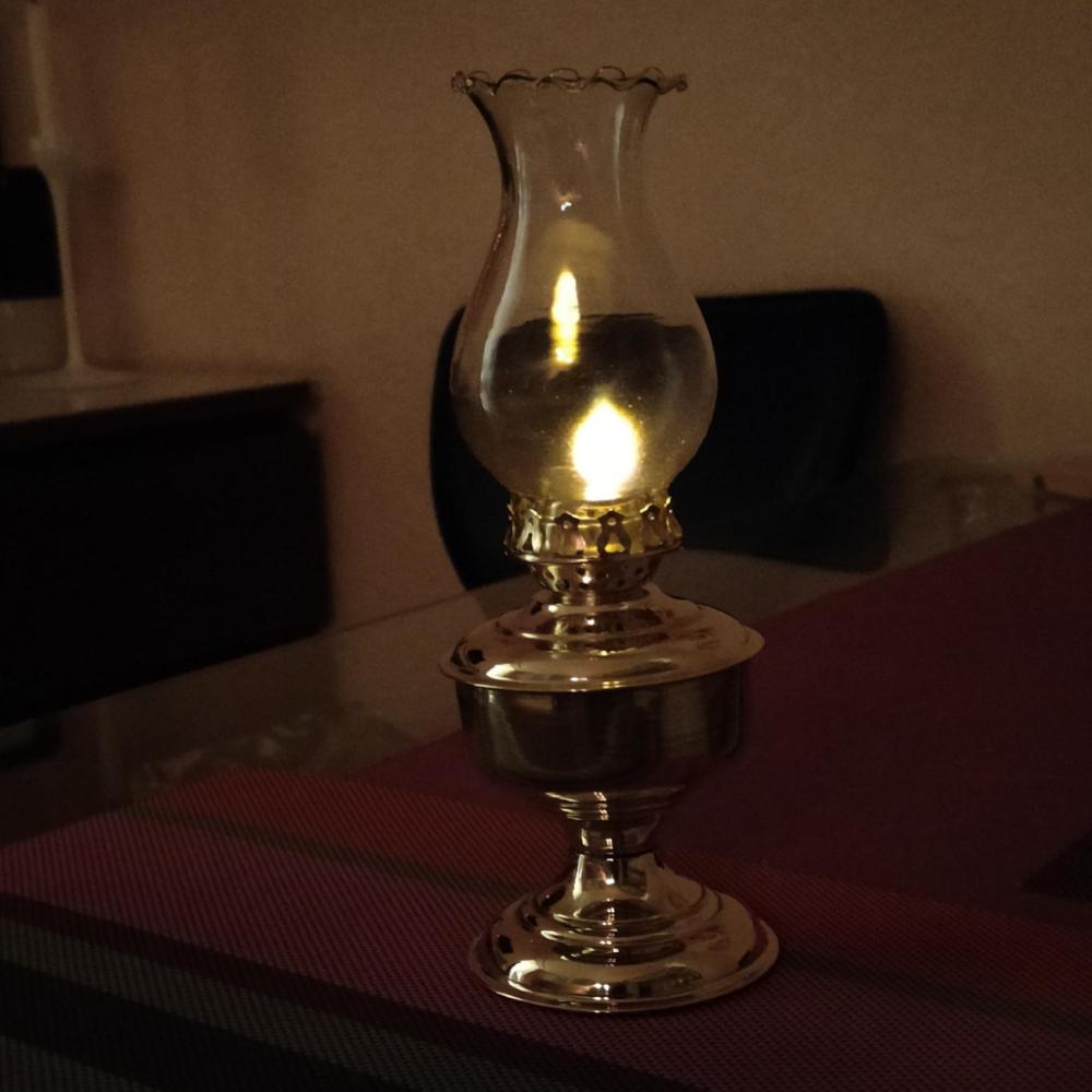 Настольная масляная лампа из стекла и латуни – 24,13 см, морской/викторианской стиль, домашний декор