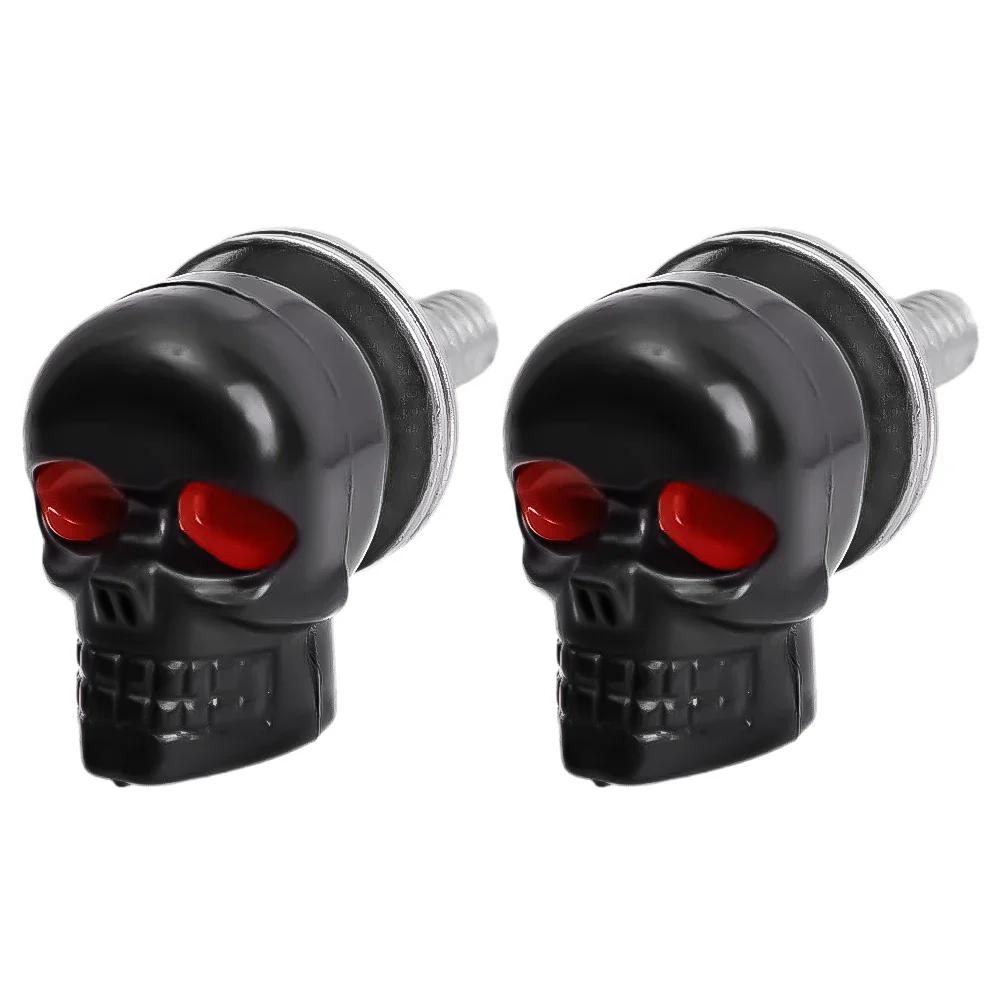2 шт. винты с черепной головкой, модификация рамы номерного знака мотоцикла, болт, металлический крепеж для автомобиля, мотоцикла, колпачок для болта, аксессуары