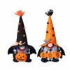 Cute Halloween Gnomes Figurine With Bat Wing and Pumpkin Design Plush Doll for Home Party Shop Desktop Shelf Decors