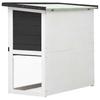 Rabbit Hutch with 1 Door Gray Wood