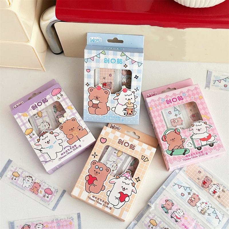 20 шт./кор. Милые мультяшные пластыри для детей, экстренный кровоостанавливающий пластырь, мягкий дышащий перевязочный пластырь, клейкие повязки