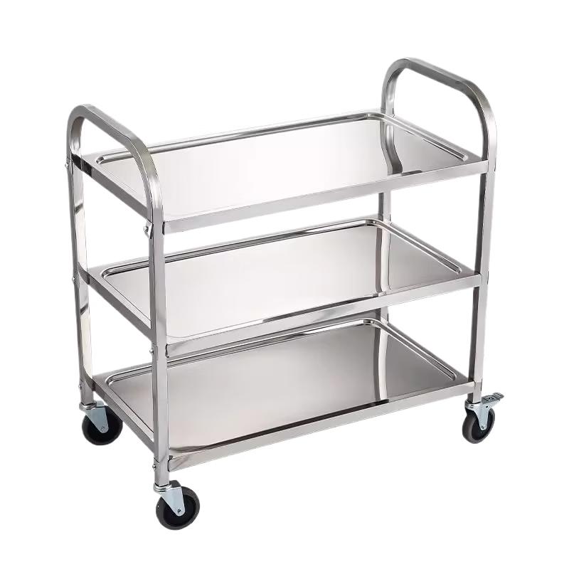 Stainless Steel 3-Tier Commercial Serving Cart