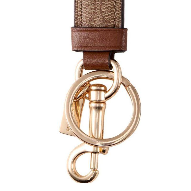 COACH Leather Keychain Bag Accessory Bag Accessory Unisex Khaki 49314-GDKHA