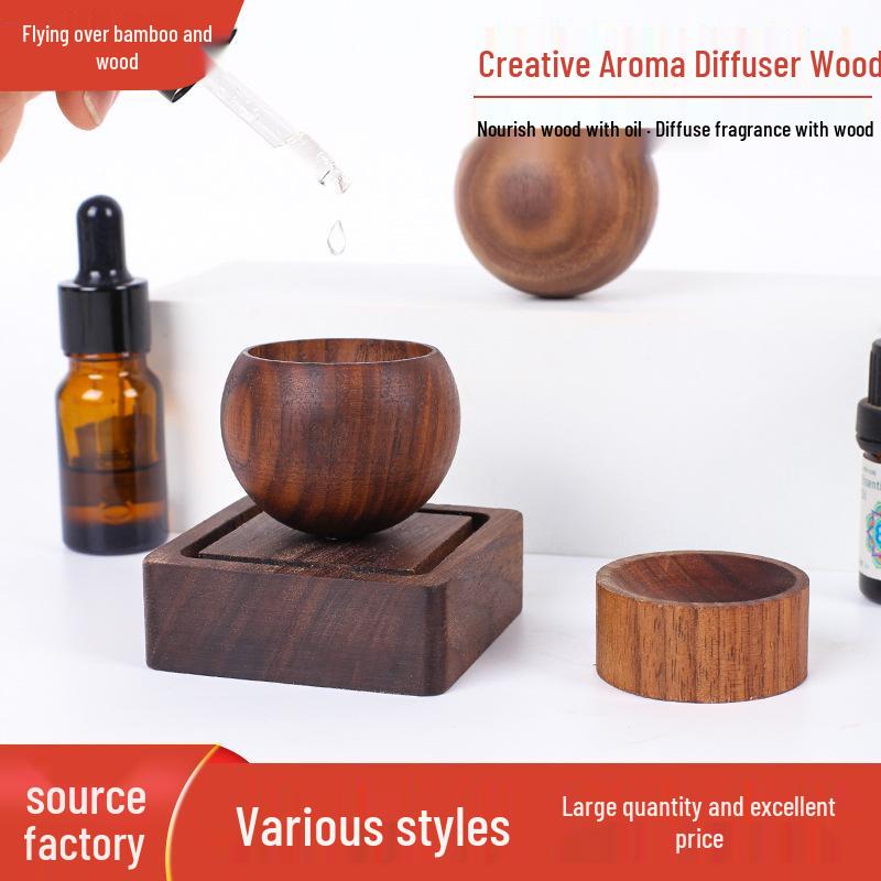 Solid Wood Round Egg Aroma Diffuser - Essential Oil, Scentless & Long-Lasting for Bedroom & Living Room Decor