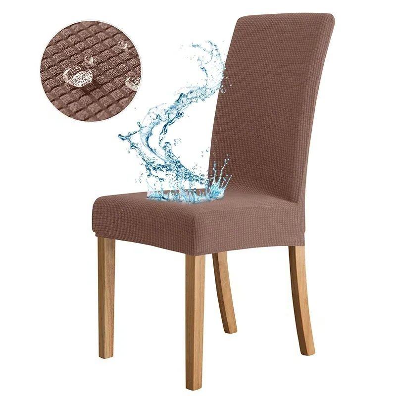 High Back Dining Chair Cover Waterproof Plus Size Adjustable Seat Protector for Kitchen Desk Banquet Home Use