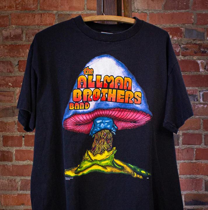 Винтажный Allman Brothers Гриб Лето #039;92 Концертная футболка 1992 Черная унисекс футболка