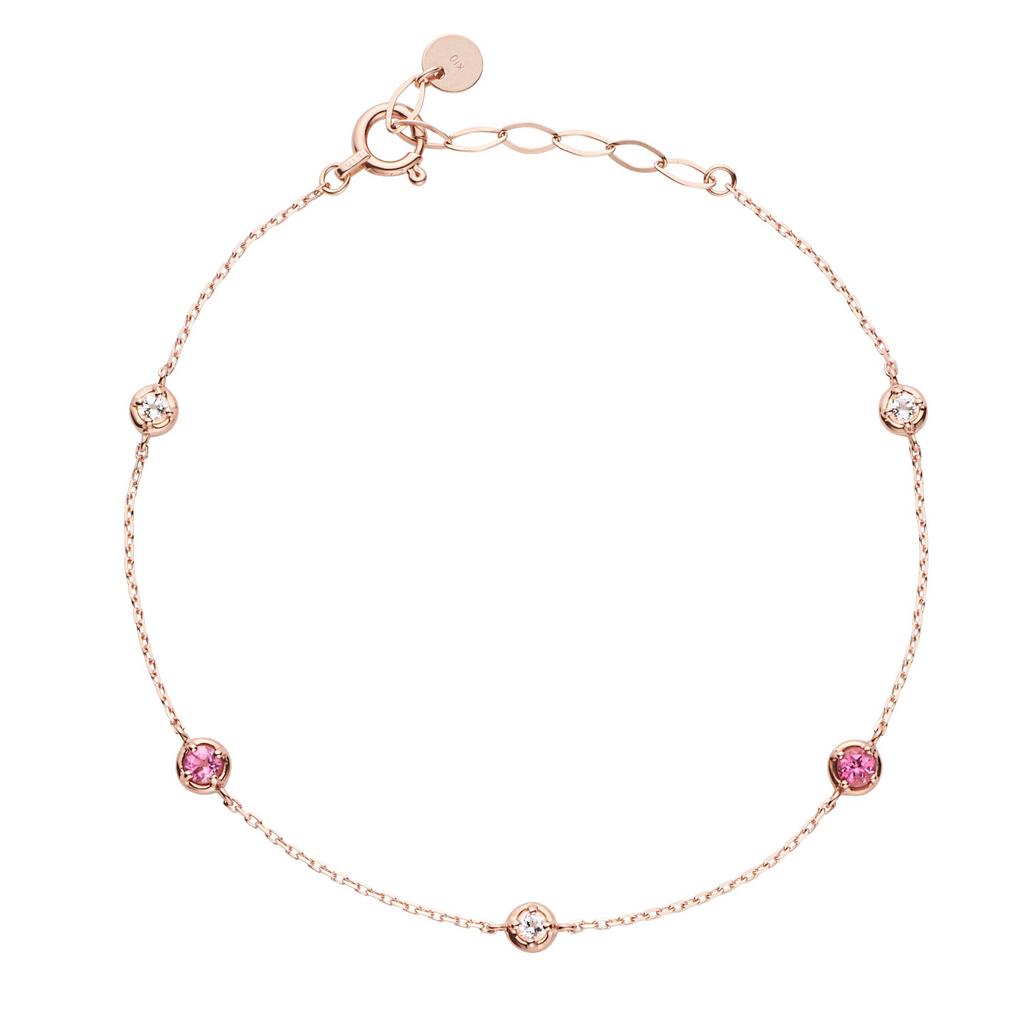 Bracelet K10 Pink Gold Pink Tourmaline White Topaz AJAB4099LSTP [Vendome Aoyama] [Official]