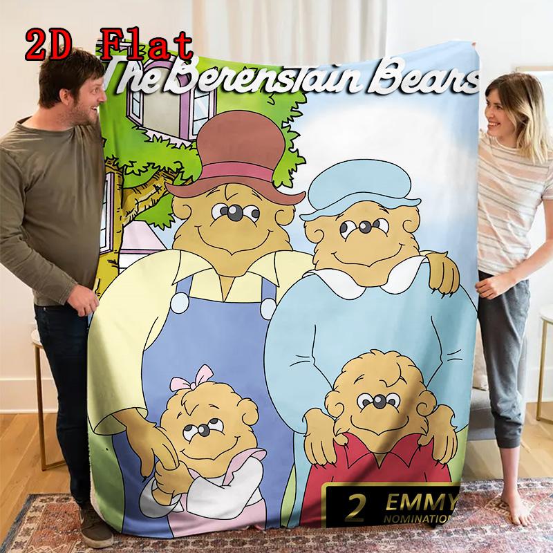 Berenstain Bears 2D Flat Pattern Flannel Blanket High quality All Seasons Warmth and Comfort Perfect for Christmas Gifts.MMT0918026