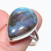Natural Labradorite Gemstone Handmade 925 Solid Silver Jewelry Ring Size 9 B3B78