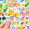 50 Colorful Small Fish Stickers New Products Tropical Underwater Ocean Cute Cartoon Small Goldfish Graffiti Stickers