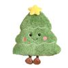 Smiling Christmas Soft Tree Plush Cushion With Pp Cotton For Cozy Home Decor