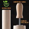 Classic Wood Rolling Pin Rubber Wood Dough Roller with Handles for Baking Pasta