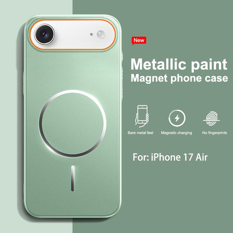 Совместимый с чехлом для телефона Apple 17 Promax, 16P Магнитное крепление, Контрастный цвет Матовый 16PM, 17PRO Защитная крышка